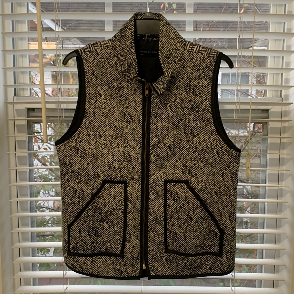Black and white vest